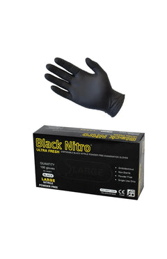 Nitro Disposable Black Industrial Heavy Duty Nitrile Gloves 100 PCS