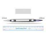 Surgical Skin Marker - Double Tip Fine Tip 0.5mm + 1mm Tip with Ruler