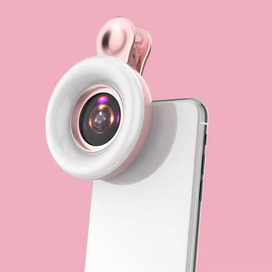 Macro Fill Light with 15X Lens – Clip-On Phone Ring Light for Smartphone, Macro Lenses for iPhone & Samsung